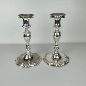 Vintage WMF Candlestick Holders Silver Plated Made in England Set of Two